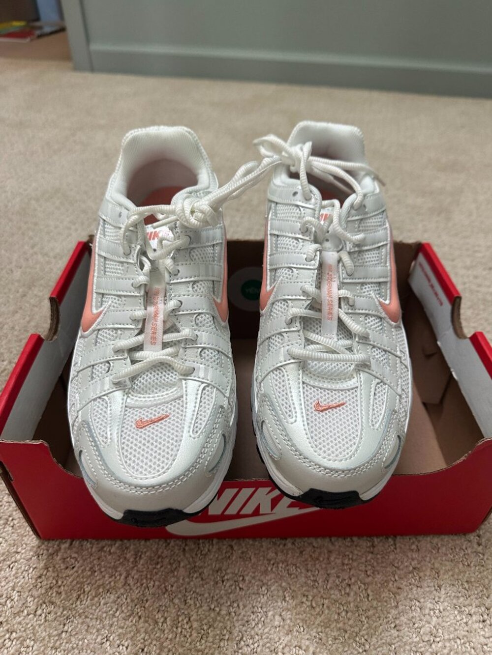 Nike P-6000 – Youth Size 7Y / Women's 8.5 – Summit White/Apricot Agate – NIB - Picture 5 of 6